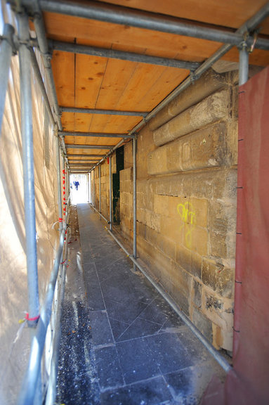 Covered Pedestrian Walkway to safely allow works overhead